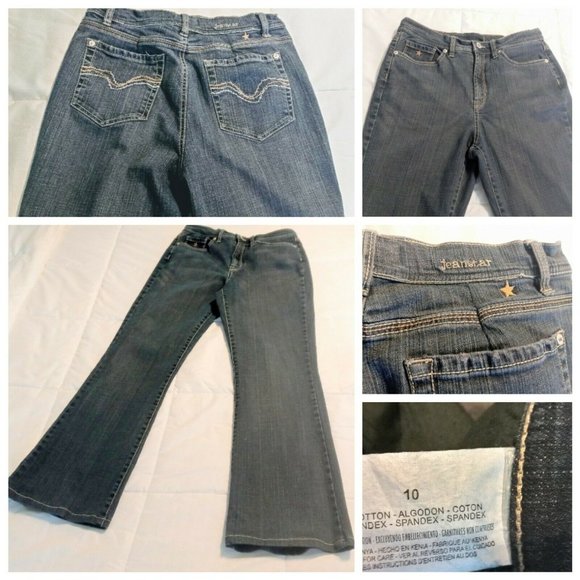 JEANSTAR Womens Denim Blue Jean Pants Wide Leg - Picture 1 of 6